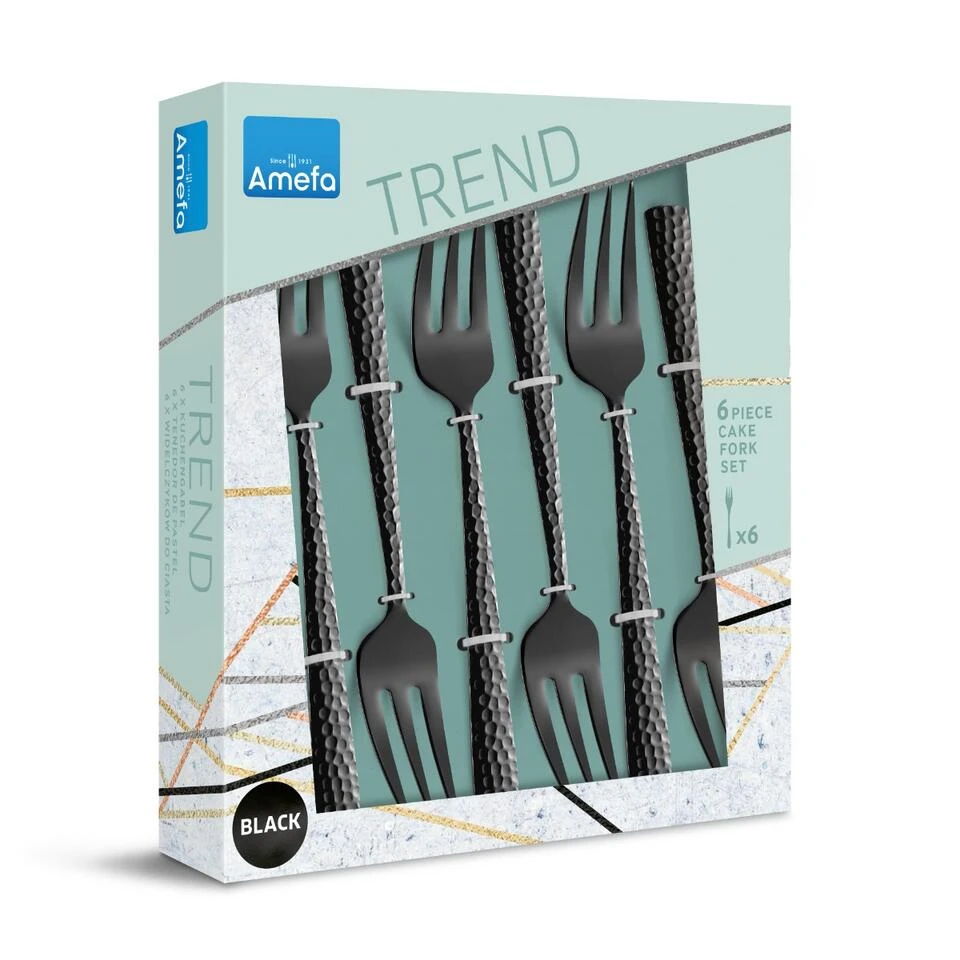 Amefa Felicity - 6 Gebaksvorkjes - Zwart 4 Amefa Felicity - 6 Gebaksvorkjes - Zwart - Afbeelding 4
