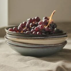 Dutch Rose Giftset 4 Borden Diep 23,5 Cm Blauw -Tafel Benodigdheden Winkel 1000087490 0103