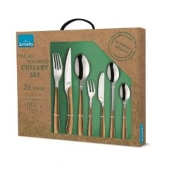 Amefa Eclat Nature - 26-delige Bestekset Voor 4 Personen - Wood Look -Tafel Benodigdheden Winkel 1000088792 0102
