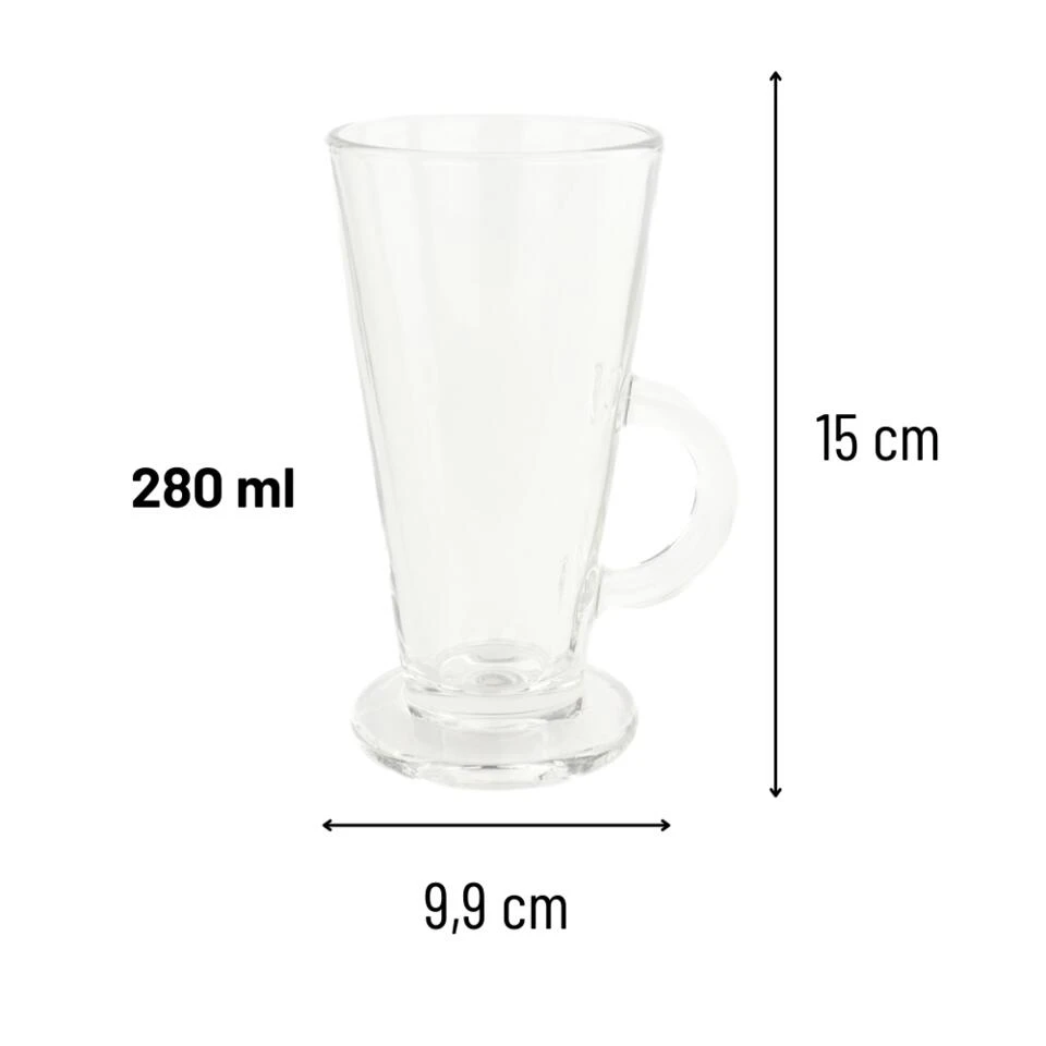 Orange85 Latte Macchiato Glazen 280 Ml 4 Stuks Met Oor Cappuchino Glazen 4 Orange85 Latte Macchiato Glazen 280 Ml 4 Stuks Met Oor Cappuchino Glazen - Afbeelding 4
