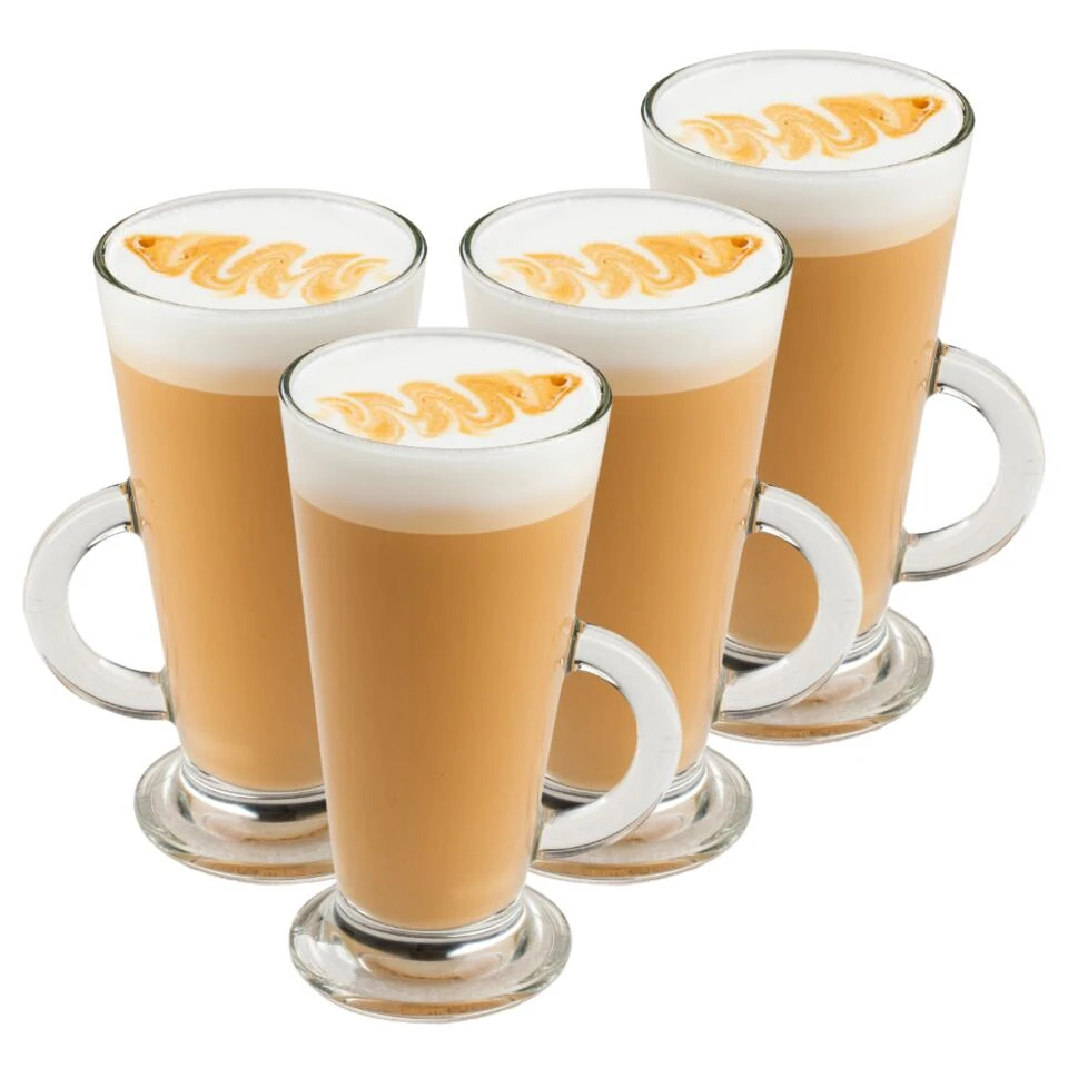 Orange85 Latte Macchiato Glazen 280 Ml 4 Stuks Met Oor Cappuchino Glazen 1 Orange85 Latte Macchiato Glazen 280 Ml 4 Stuks Met Oor Cappuchino Glazen