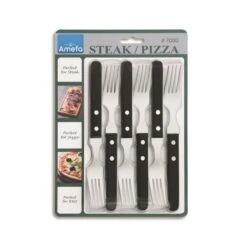 Amefa Pizza - 6 Steakvorken - Zwart -Tafel Benodigdheden Winkel 1000090535 0102