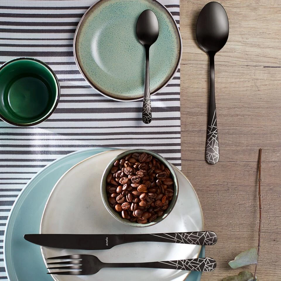 Amefa Austin Frost - 16-delige Bestekset Voor 4 Personen - Mat Zwart 2 Amefa Austin Frost - 16-delige Bestekset Voor 4 Personen - Mat Zwart - Afbeelding 2