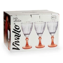 Vivalto - Wijnglazen Exotic Collection Set 6x Op Oranje Voet 275 Ml -Tafel Benodigdheden Winkel 1000093169 0102