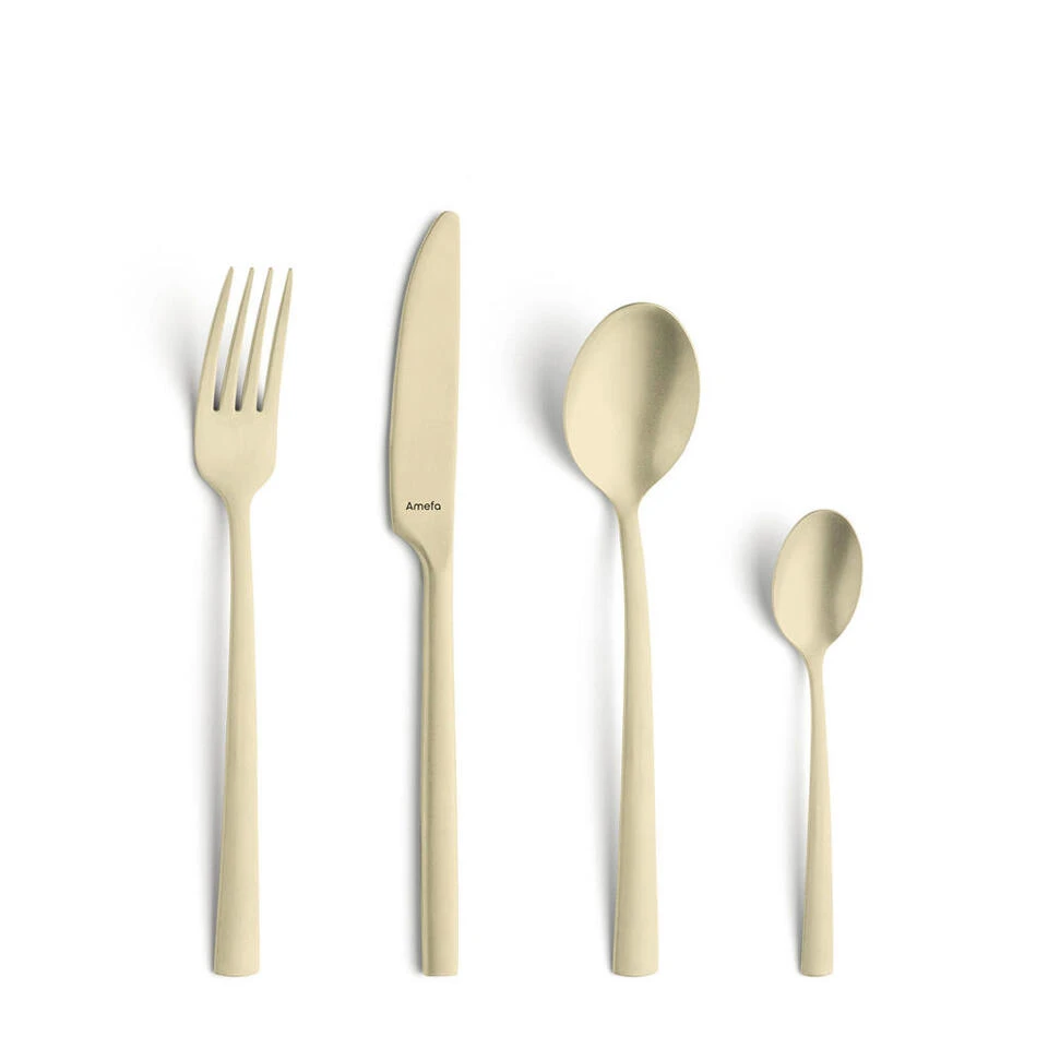 Amefa Manille - 16-delige Bestekset Voor 4 Personen - Stonewash Champagne 1 Amefa Manille - 16-delige Bestekset Voor 4 Personen - Stonewash Champagne