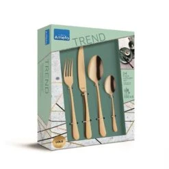 Amefa Austin - 24-delige Bestekset Voor 6 Personen - Mat Goud 7 Amefa Austin - 24-delige Bestekset Voor 6 Personen - Mat Goud -Tafel Benodigdheden Winkel 1000093309 0103