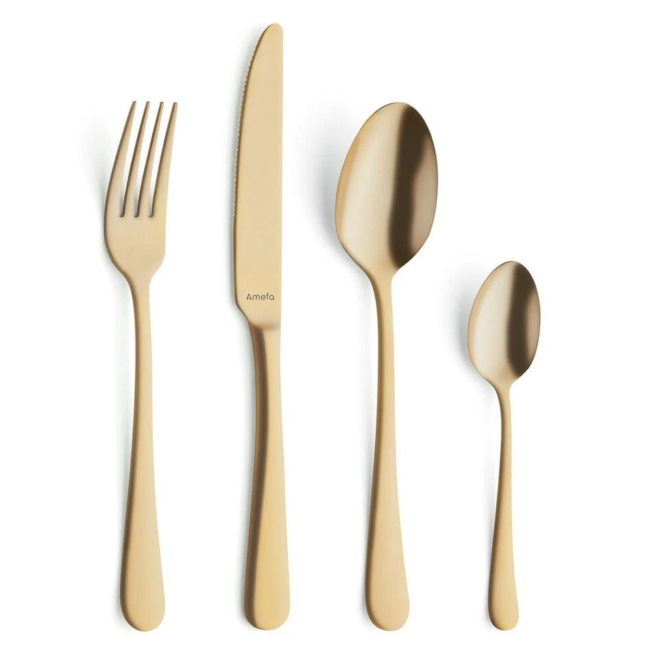 Amefa Austin - 24-delige Bestekset Voor 6 Personen - Mat Goud 1 Amefa Austin - 24-delige Bestekset Voor 6 Personen - Mat Goud