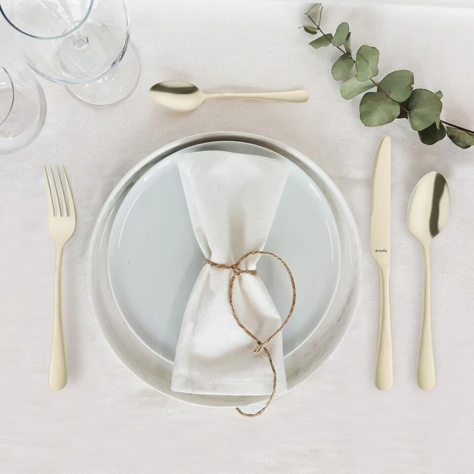 Amefa Austin - 24-delige Bestekset Voor 6 Personen - Mat Champagne 2 Amefa Austin - 24-delige Bestekset Voor 6 Personen - Mat Champagne - Afbeelding 2