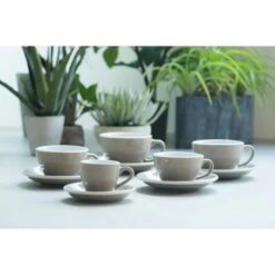 Egg Koffiekop Met Schotel - Set Van 2 - 150ml - Ivoor -Tafel Benodigdheden Winkel 1000093478 0102