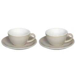 Egg Koffiekop Met Schotel - Set Van 2 - 150ml - Ivoor
