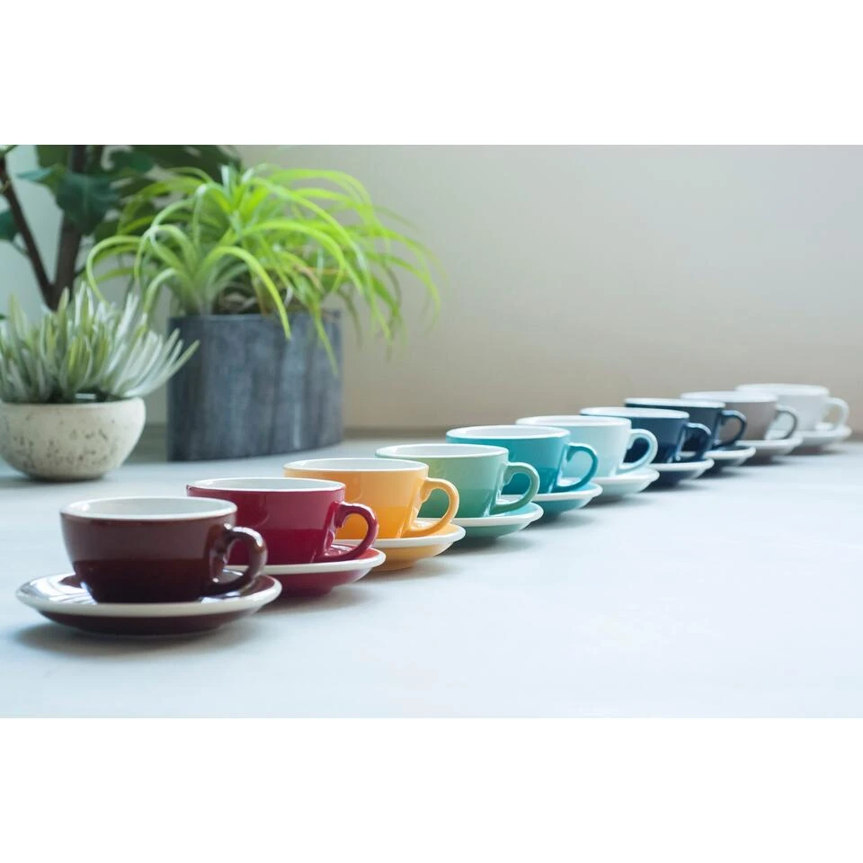 Egg Espressokop Met Schotel - Set Van 2 - 80ml - Groenblauw 4 Egg Espressokop Met Schotel - Set Van 2 - 80ml - Groenblauw - Afbeelding 4