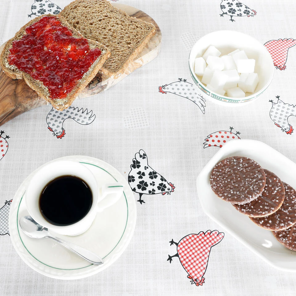 PVC Tafelzeil Kippen - 140 X 200 Cm 1 PVC Tafelzeil Kippen - 140 X 200 Cm