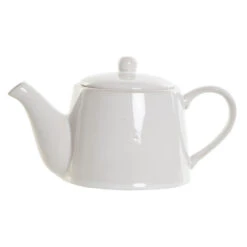 Items Theepot - Van Wit Porselein - 1100 Ml - Met Handvat