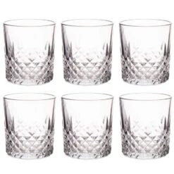 Vivalto Whisky Tumbler Glazen - 6x - Dandy Serie - Transparant - 310ml