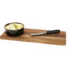 Excellent Houseware Borrelplank Hapjes/saus/tapas - Keramiek - Bruin - Incl. Mesje