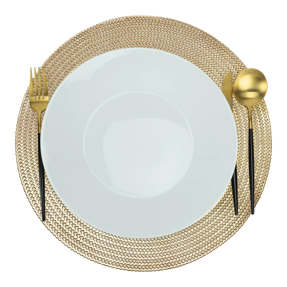 Krumble Placemat Rond - PVC - Goud 2 Krumble Placemat Rond - PVC - Goud - Afbeelding 2