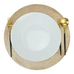 Krumble Placemat Rond - PVC - Goud 7 Krumble Placemat Rond - PVC - Goud -Tafel Benodigdheden Winkel 1000099154 0103
