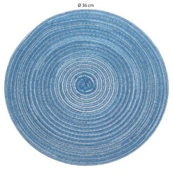 Krumble Placemat Rond - Blauw/grijs - Set Van 4 -Tafel Benodigdheden Winkel 1000099157 0103