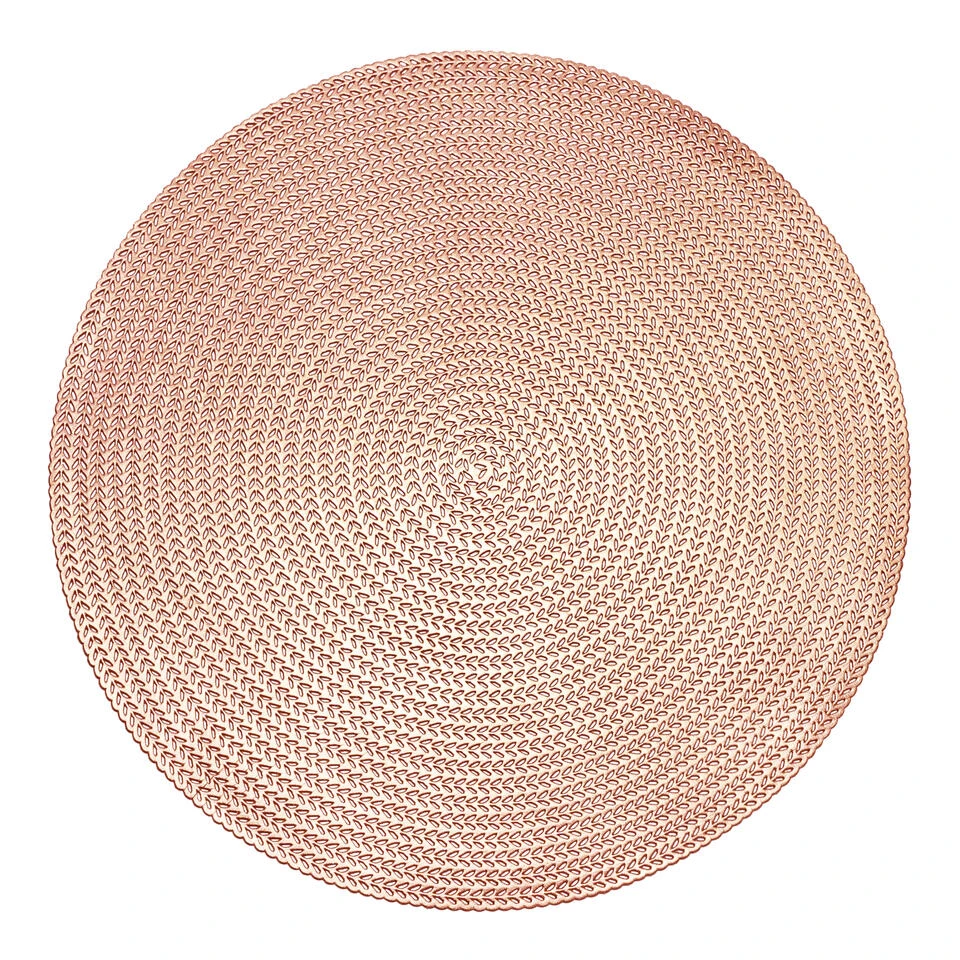 Krumble Placemat Rond - PVC - Rosegoud - Set Van 4 3 Krumble Placemat Rond - PVC - Rosegoud - Set Van 4 - Afbeelding 3