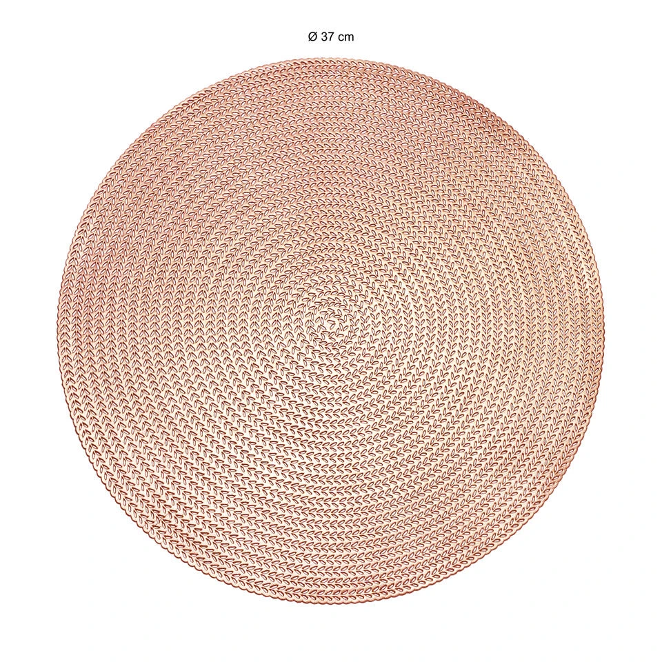 Krumble Placemat Rond - PVC - Rosegoud - Set Van 4 4 Krumble Placemat Rond - PVC - Rosegoud - Set Van 4 - Afbeelding 4