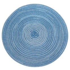 Krumble Placemat Rond - Blauw/grijs - Set Van 2 -Tafel Benodigdheden Winkel 1000099161 0102