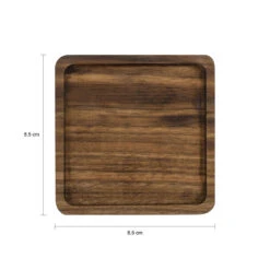 QUVIO Glasonderzetters - Set Van 4 - Vierkant - Hout - Donkerbruin -Tafel Benodigdheden Winkel 1000099177 0102