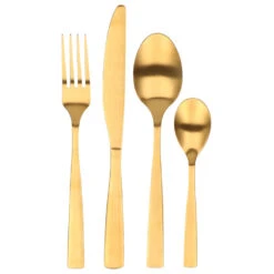 Cepewa Bestekset - 16-delig - RVS - Mat Goud - 4 Personen