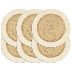 VidaXL Placemats 6 St Rond 38 Cm Jute En Katoen Natuurlijk