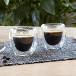 HI Koffieglazen Dubbelwandig - Set 2x - Espresso - 80 Ml -Tafel Benodigdheden Winkel 16195ac3f378467688a756e95f0ef81f