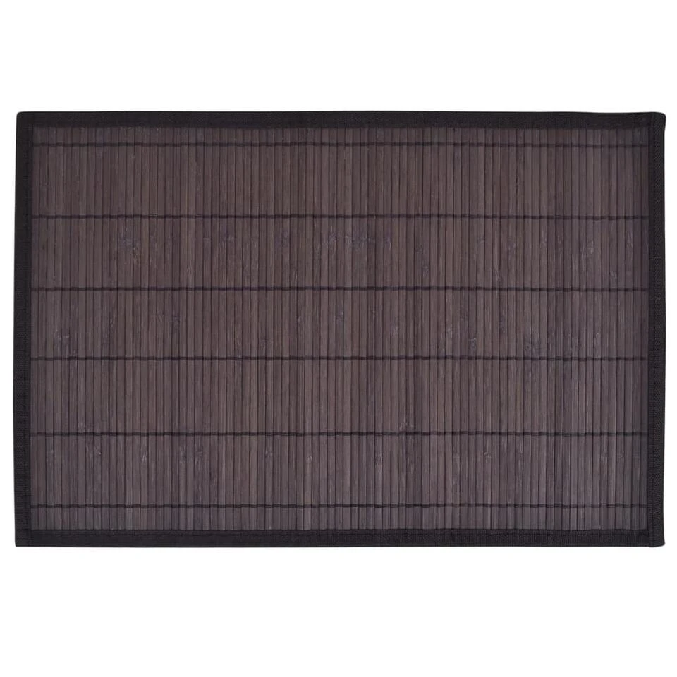 VIDAXL 6 Placemats Bamboe 30 X 45 Cm Donkerbruin 1 VIDAXL 6 Placemats Bamboe 30 X 45 Cm Donkerbruin