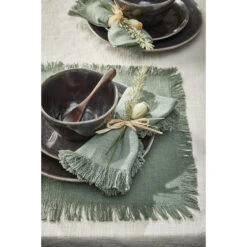Mica Decorations Xavie Placemat Set Van 4 Groen -Tafel Benodigdheden Winkel 1793738693 0112