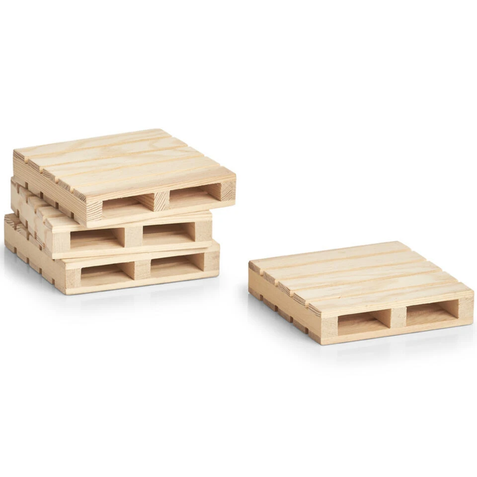 Zeller Glazenonderzetters - 4 Stuks - Hout - 10 Cm 2 Zeller Glazenonderzetters - 4 Stuks - Hout - 10 Cm - Afbeelding 2