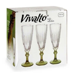 Vivalto - Champagneglazen Exotic Collection Set 6x Op Groen Voet 170ml -Tafel Benodigdheden Winkel 4a61bf49502c437db8b579b49c03fb6c