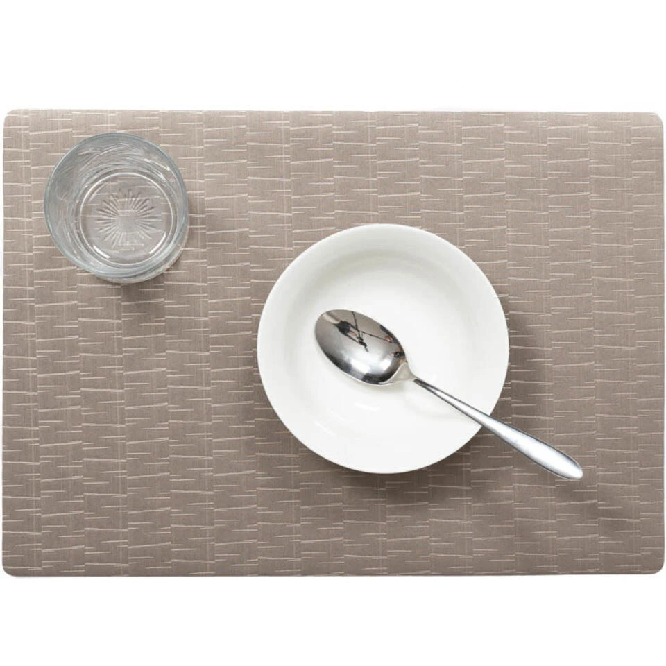 Wicotext Placemats - 4 Stuks - Jaspe - Taupe - 43 X 30 Cm 2 Wicotext Placemats - 4 Stuks - Jaspe - Taupe - 43 X 30 Cm - Afbeelding 2