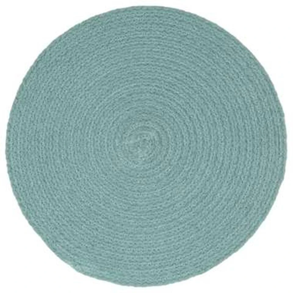 VidaXL Placemats 6 St Rond 38 Cm Katoen Effen Groen 3 VidaXL Placemats 6 St Rond 38 Cm Katoen Effen Groen - Afbeelding 3