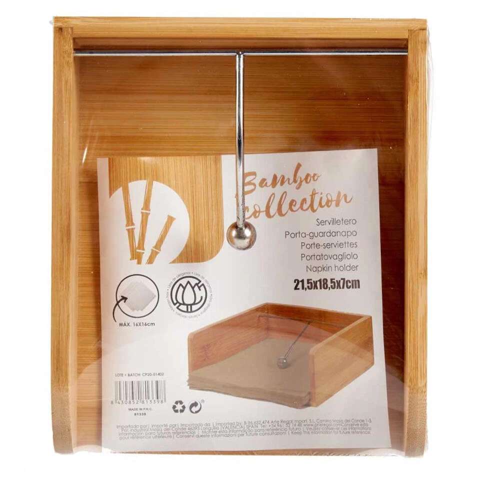 Arte R Servethouder - Bamboe - Bruin-beige - 21,5 X 19 X 7 Cm 3 Arte R Servethouder - Bamboe - Bruin-beige - 21,5 X 19 X 7 Cm - Afbeelding 3