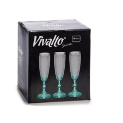 Vivalto - Luxe Champagneglazen Monaco Serie Set 6x Blauwe Voet 180 Ml -Tafel Benodigdheden Winkel 63d9213d277440e0baf42d66f4ba5ebb