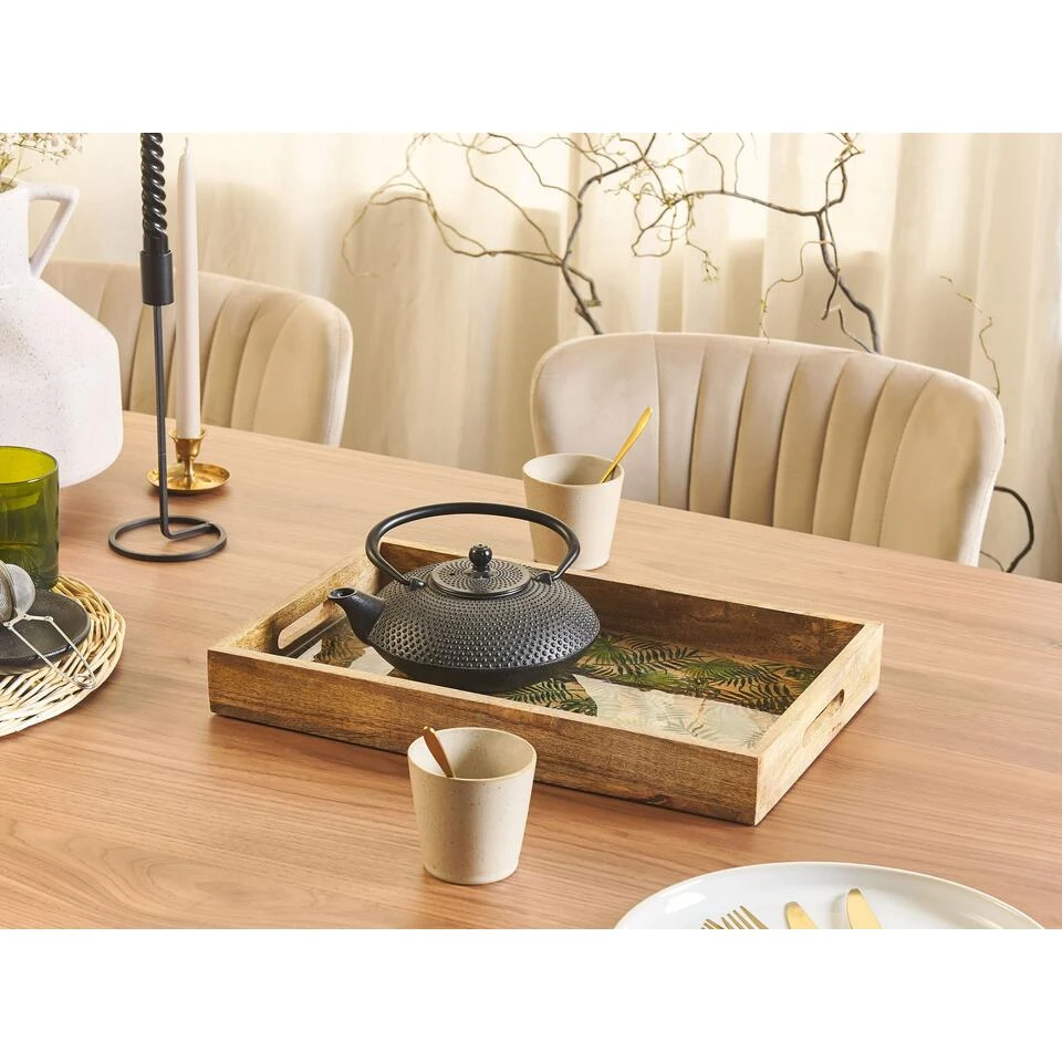 Beliani Blad TYLIS - Lichte Houtkleur Mangohout 2 Beliani Blad TYLIS - Lichte Houtkleur Mangohout - Afbeelding 2