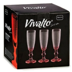 Vivalto - Luxe Champagneglazen Monaco Serie Set 6x Op Rode Voet 180 Ml -Tafel Benodigdheden Winkel 6d78d77e2b71419fb096f32fcae34e20