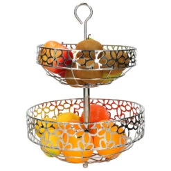 Items Fruitschaal - Etagere - 2-laags - Zilverkleurig - 39 Cm -Tafel Benodigdheden Winkel 732bc195a46b4d02b121a3b4ecb5f7f4