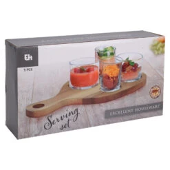 Excellent Houseware Serveerplank - Acacia - 30x17cm - Met 4st Glazen Schaaltjes -Tafel Benodigdheden Winkel 755690972d4747be928a97aeed9d1b35