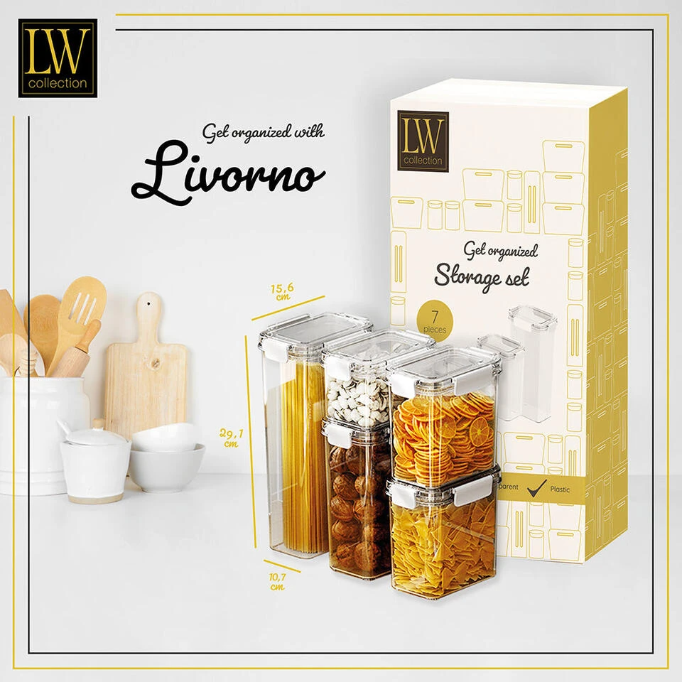 LW Collection Voorraadpotten 7 Stuks Met Stickers 3 LW Collection Voorraadpotten 7 Stuks Met Stickers - Afbeelding 3