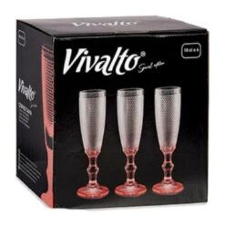 Vivalto - Luxe Champagneglazen Monaco Serie Set 6x Op Roze Voet 180 Ml -Tafel Benodigdheden Winkel 8a7163124cd14139b5df139bf8f5910a