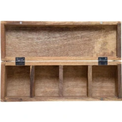 Atmos Fera Theedoos - Bruin - 4-vaks - Mango Hout - 32 X 10 Cm -Tafel Benodigdheden Winkel 8c3cc65e6e71469ab70bc1ad9db61bb4