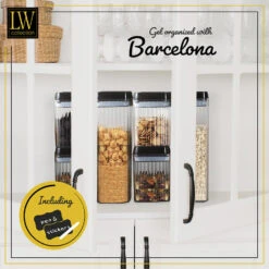 LW Collection Voorraadpotten 6 Stuks Met Stickers Zwarte Deksel 7 LW Collection Voorraadpotten 6 Stuks Met Stickers Zwarte Deksel -Tafel Benodigdheden Winkel 969817b865324635b579a9dfff09367f