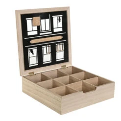 Items Theedoos/theekist Vintage Tea House - Hout - 9 Vakken -Tafel Benodigdheden Winkel 994a940e3804477bab4f234dd3124bbe
