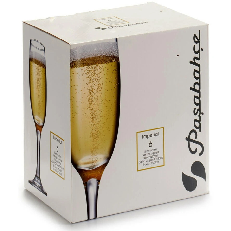 Pasabahce Prosecco/champagneglazen - Glas - Set 6x Stuks - 210 Ml 4 Pasabahce Prosecco/champagneglazen - Glas - Set 6x Stuks - 210 Ml - Afbeelding 4