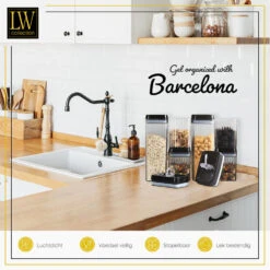 LW Collection Voorraadpotten 6 Stuks Met Stickers Zwarte Deksel 6 LW Collection Voorraadpotten 6 Stuks Met Stickers Zwarte Deksel -Tafel Benodigdheden Winkel cc6048a5832a429e93b7dba51b3076f8