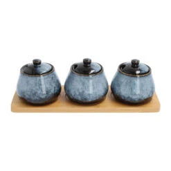 Krumble Voorraadpotten - Set Van 3 - Keramisch - Blauw -Tafel Benodigdheden Winkel dc24c96d667d45d3b86c97ff55be331f