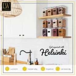 LW Collection Voorraadpotten 12 Stuks Met Stickers 1.4L -Tafel Benodigdheden Winkel e52a23c083444f93af2c64fd862b5fe1
